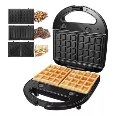 Imagem de Sanduícheira Grill 3em1 C/3 Tipos D Chapas Removíveis Multifuncional 1
