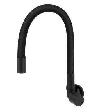 Imagem de Torneira Para Cozinha Gourmet Flexível All Black De Parede - Modelar