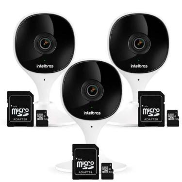 Imagem de Kit 3 Câmeras Wi-Fi com Aúdio e Inteligência Artificial iMX C Intelbra