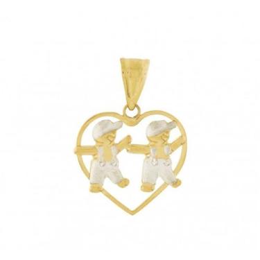 Imagem de Pingente de ouro 18k coração Filhos - Elegancy Joias
