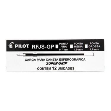 Imagem de Carga de caneta pilot rfjs-gp-f-0,7 preta - cx c/ 12