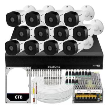 Imagem de Kit 12 Câmeras Intelbras Vhl 1220 Full Hd 20m Dvr 1016-c 6tb