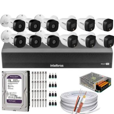 Imagem de Kit cftv 6 câm 1220 fullcolor 6 câm 1220 b full hd dvr intelbras mhdx 