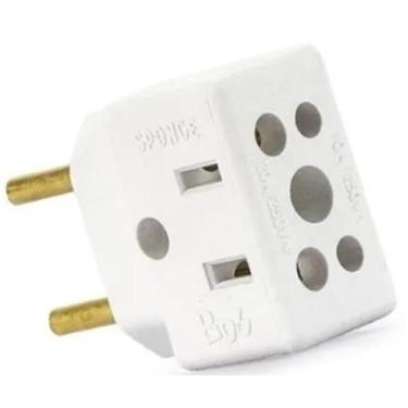 Imagem de Adaptador Tomada 3 Pinos Para 2 Pinos Plug 10a / 20a Bob Esponja ou Pl
