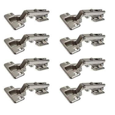 Imagem de Kit 8 Dobradiça Reta Caneco 35Mm Moveis Porta Armário 4 Par - XF