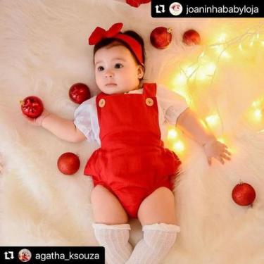 Imagem de Conjunto Jardineira Bunda Rica Vermelho (3 peças) - JOANINHA BABY, 06M