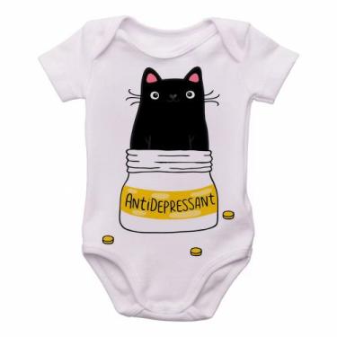 Imagem de body nenê criança roupa bebê Gatinho antidepressivo  - Empório Dutra, 
