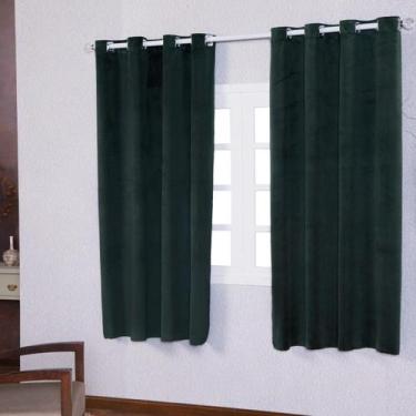 Imagem de Cortina Suede 400X250 Quarto E Sala Tecido Aveludado - Verde - Confecç