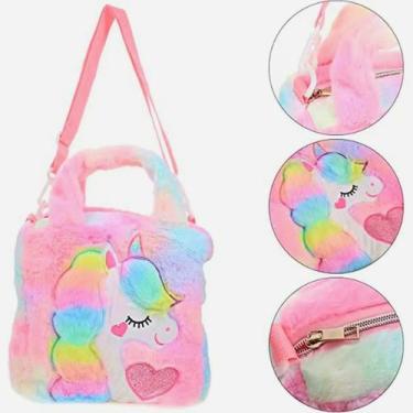 Imagem de Lancheira Térmica Infantil Passeio Unicórnio Pelúcia Bolsa Menina - Bi