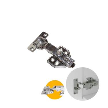 Imagem de Dobradiça Hd 35 Mm Reta Em Aço Inox Com Amortecedor E Clip On, Aço Ino