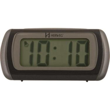 Imagem de Relógio de Cabeceira Despertador Digital 2916 Herweg, Preto