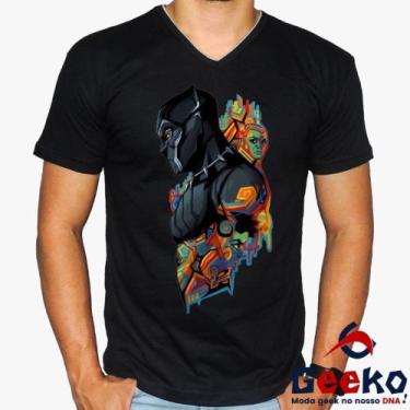 Imagem de Camiseta Pantera Negra 100% Algodão Wakanda Forever Black Panther Geek
