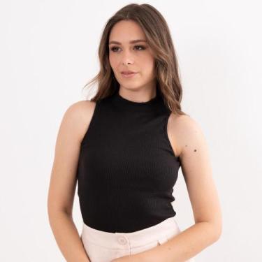 Imagem de Regata Basic Gola Alta Feminina - SCHOONER, Preto, GG