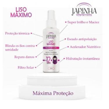 Imagem de Japinha Protetor Térmico 120ml  Liso Máximo  Reconstrutor Capilar Cron