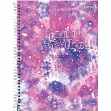 Imagem de Caderno Colegial Espiral Good Vibes 80 Folhas Capa Dura