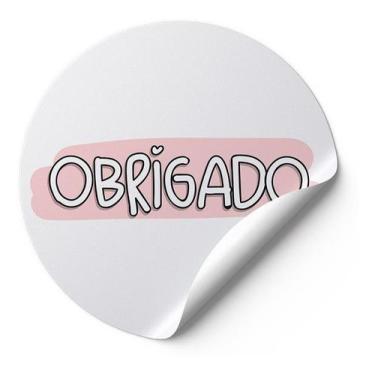 Imagem de 120 Etiquetas Adesivas Redondas Selo Obrigado Impressão De Alta Qualid