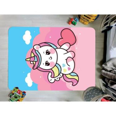 Imagem de Tapete Infantil Emborrachado Antiderrapante Divertido 90cmx125cm Unicó