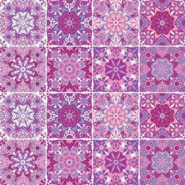 Imagem de Adesivo de Azulejo - Ladrilho Hidráulico - 15cm x 15cm - 16un - 337Azm