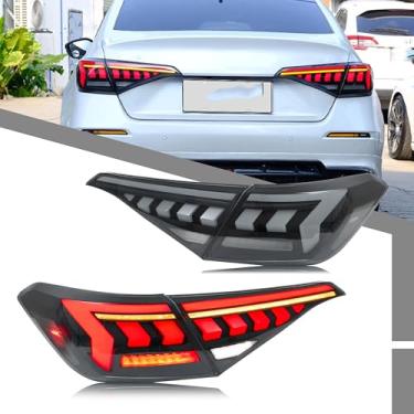 Imagem de Conjunto de luzes traseiras de LED compatível com Honda Civic 2022-2025 Sedan 11ª geração de animação de inicialização acessório de lâmpadas traseiras com sinal de seta dinâmico