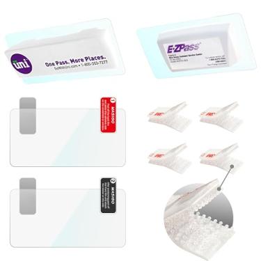 Imagem de MASIGO Suporte EZ Pass para para-brisa – filme estático reutilizável com tiras feitas com trava dupla 3M – fácil de transferir e remover – Fixação segura – Serve para EZPass, SunPass, FasTrak e outras