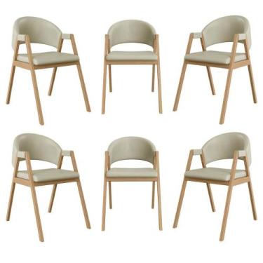 Imagem de Kit 6 Cadeiras Mesa Jantar Suellen Versátil Reforçada material sintéti