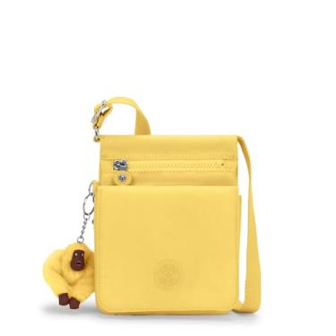 Imagem de Kipling Nova bolsa feminina Eldorado, transversal leve, bolsa de viagem de nylon, Sol amanteigado, 6''L x 8''H x 1''D