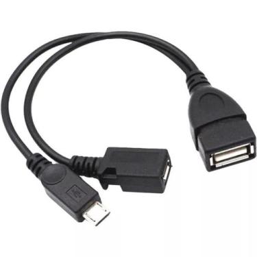 Imagem de Cabo OTG Adaptador Micro USB 2.0 para USB Y Divisor - ws