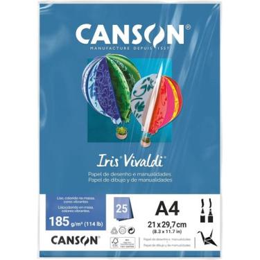 Imagem de Papel A4 185g Canson iris vivaldi azul mar com 25 folhas