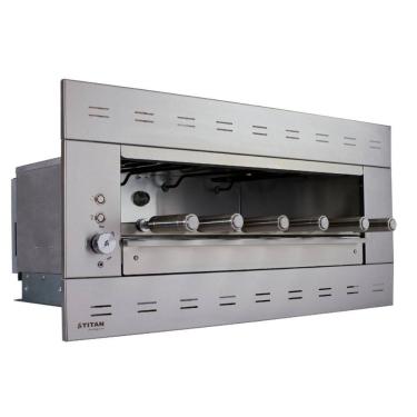 Imagem de Churrasqueira Elétrica de Embutir Titan Suprema 6 Espetos Giratórios Painel Ventilado 127V