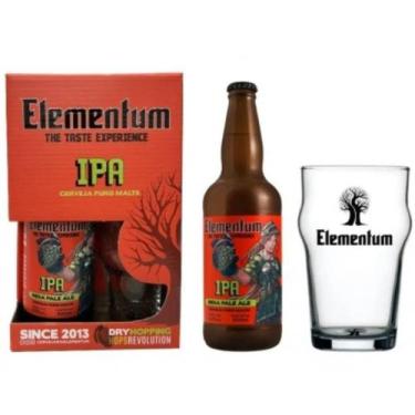 Imagem de Kit Cerveja Artesanal Premium IPA Elementum e Copo Oficial