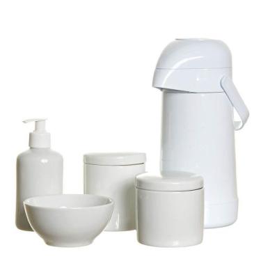 Imagem de Potes, Garrafa, Molhadeira E Porta Álcool-Gel Quarto Bebê Menina Menin