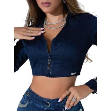 Imagem de CAMISA CROPPED M/L Pitbull Jeans - Pit Bull Jeans, Azul, G