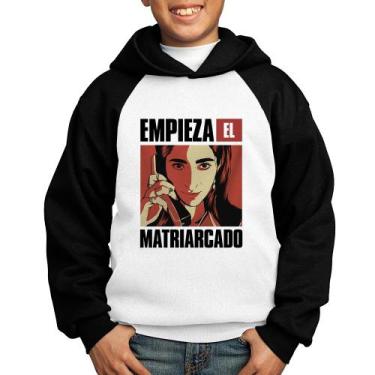 Imagem de Moletom Infantil Empieza el matriarcado - Foca na Moda, Branco, Preto,