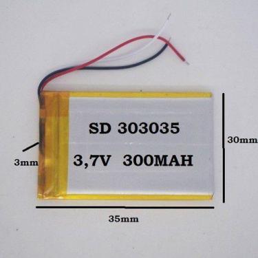 Imagem de 2 Unidades Baterias 3,7v  300 Mah   3mm X 30mm X 35mm - KMIG