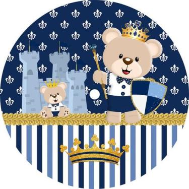 Imagem de Painel Festa Redondo C/ Elástico 1,50m Ursinho Príncipe - Fadrix