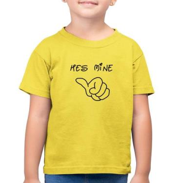 Imagem de Camiseta Algodão Infantil He's Mine - Foca na Moda, Amarelo canário, 2