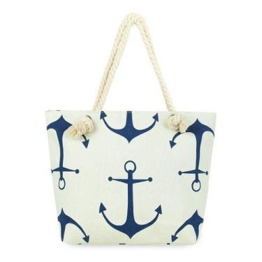 Imagem de Bolsa Feminina Moda Praia Lona Ancora Marinheiro Corda - mmmagazine, V