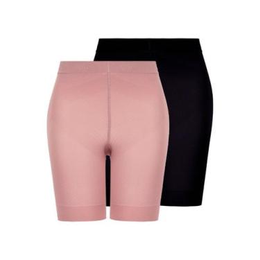 Imagem de Kit com 2 Shorts Feminino Modelador Up Line Loba 5690-003 Colorido - L