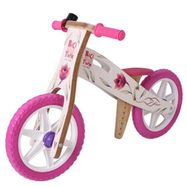 Imagem de Bicicleta de Equilíbrio Grafite Biciquetinha  Flores - BiciQuétinha