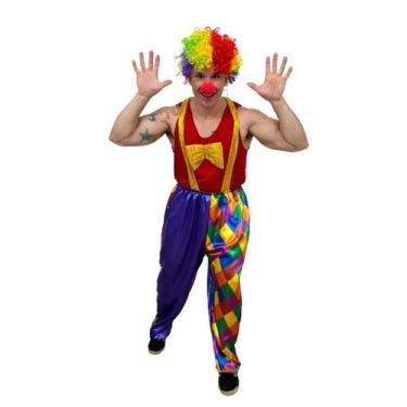 Imagem de Fantasia de Palhaço Completo Adulto Masculino Cosplay Luxo - Vendaval,