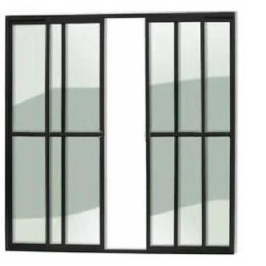 Imagem de Porta Balcão 4 Folhas 2,10x2,00 Alumínio Preto Com Trinco - ALLO ESQUA