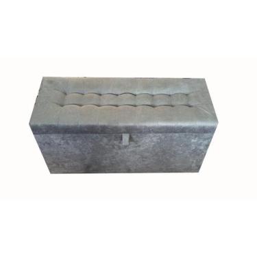 Imagem de Recamier puff baú estofado solteiro - cinza - NEGROMONTE STORE