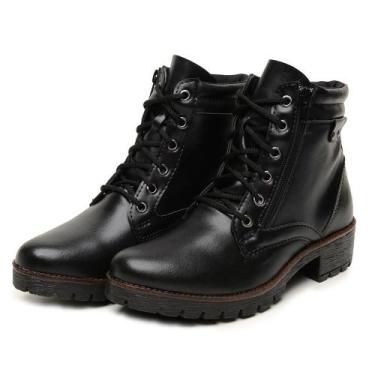 Imagem de Bota Coturno Feminino Casual Solado Tratorado Moderno - BR2, Preto, 37