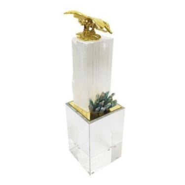Imagem de Escultura Maior Decorativa Animal sob Marmore Cristal Luxo - LUXdécor