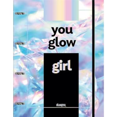 Imagem de Caderno Argolado Univ CD 80 Fls Holografica You Glow FSC - Jandaia