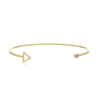 Imagem de Bracelete Banhado A Ouro 18K Triângulo E Cristal - Carolina Alcaide