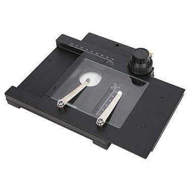 Imagem de ASHATA Mesa Deslizante Profissional XY Manual Removível para Microscópios Digitais Estéreo, Alumínio, Preto