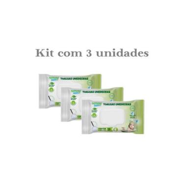 Imagem de KIT 3 Toalhas Umedecidas Nature Baby C/ Fibras Naturais Com 300 UN