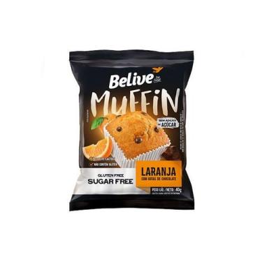 Imagem de Bolinho Belive Be Free Laranja Com Gotas De Chocolate Sem Glúten, Açúc