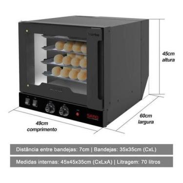 Imagem de Forno Turbo Elétrico Com 4 Esteiras 220V Saro, 220V